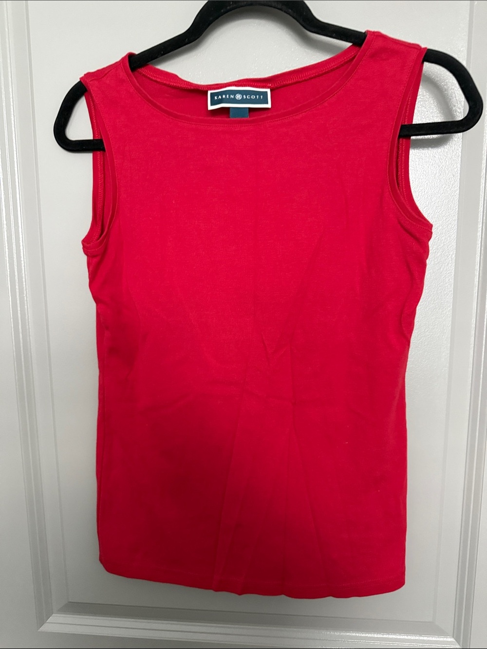 Karen Scott Red Sleeveless Crewneck Tank